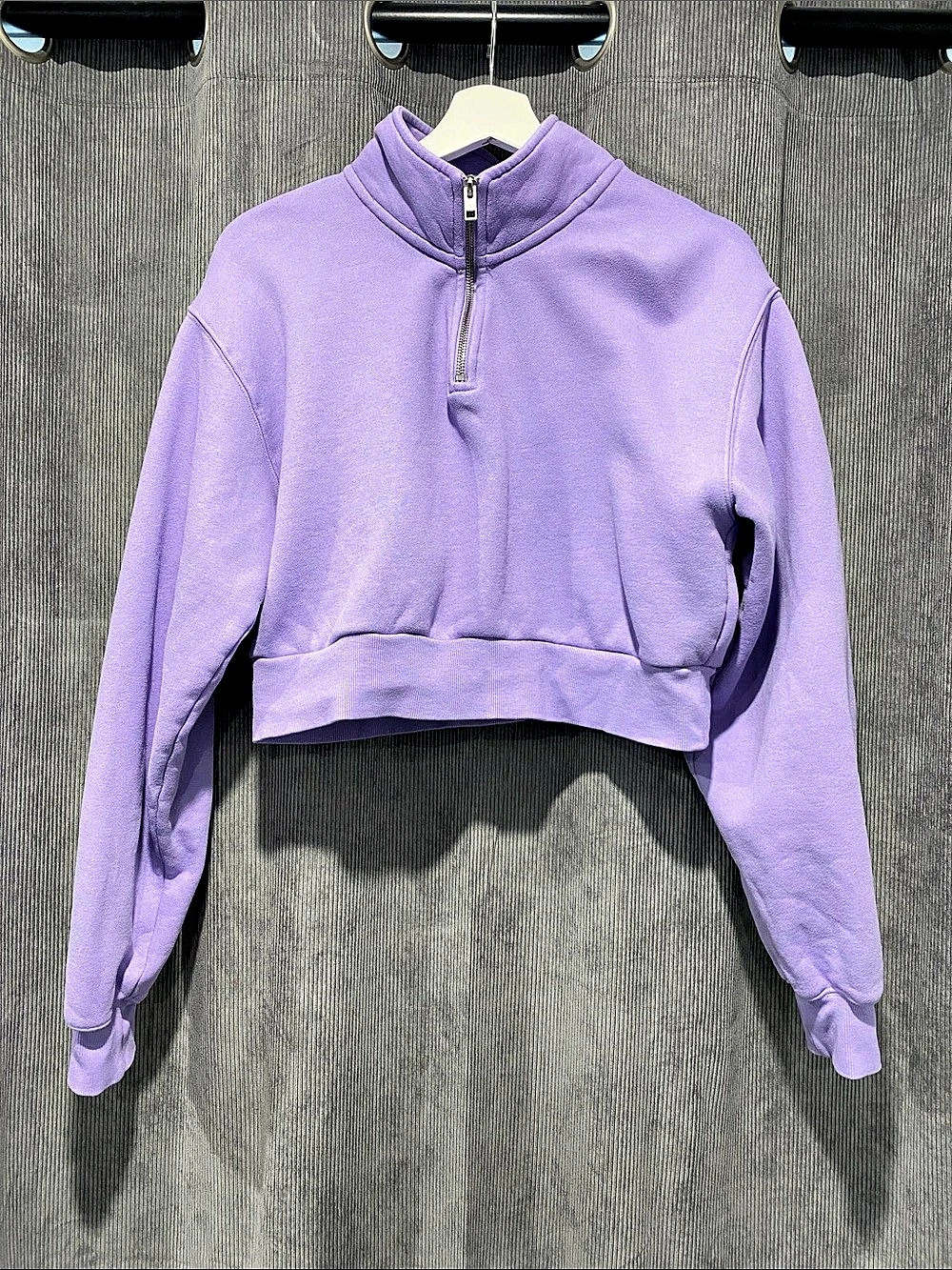 Tna Cozy Sweatfleece Boyfriend Crop 1/2 Zip Purple Medium